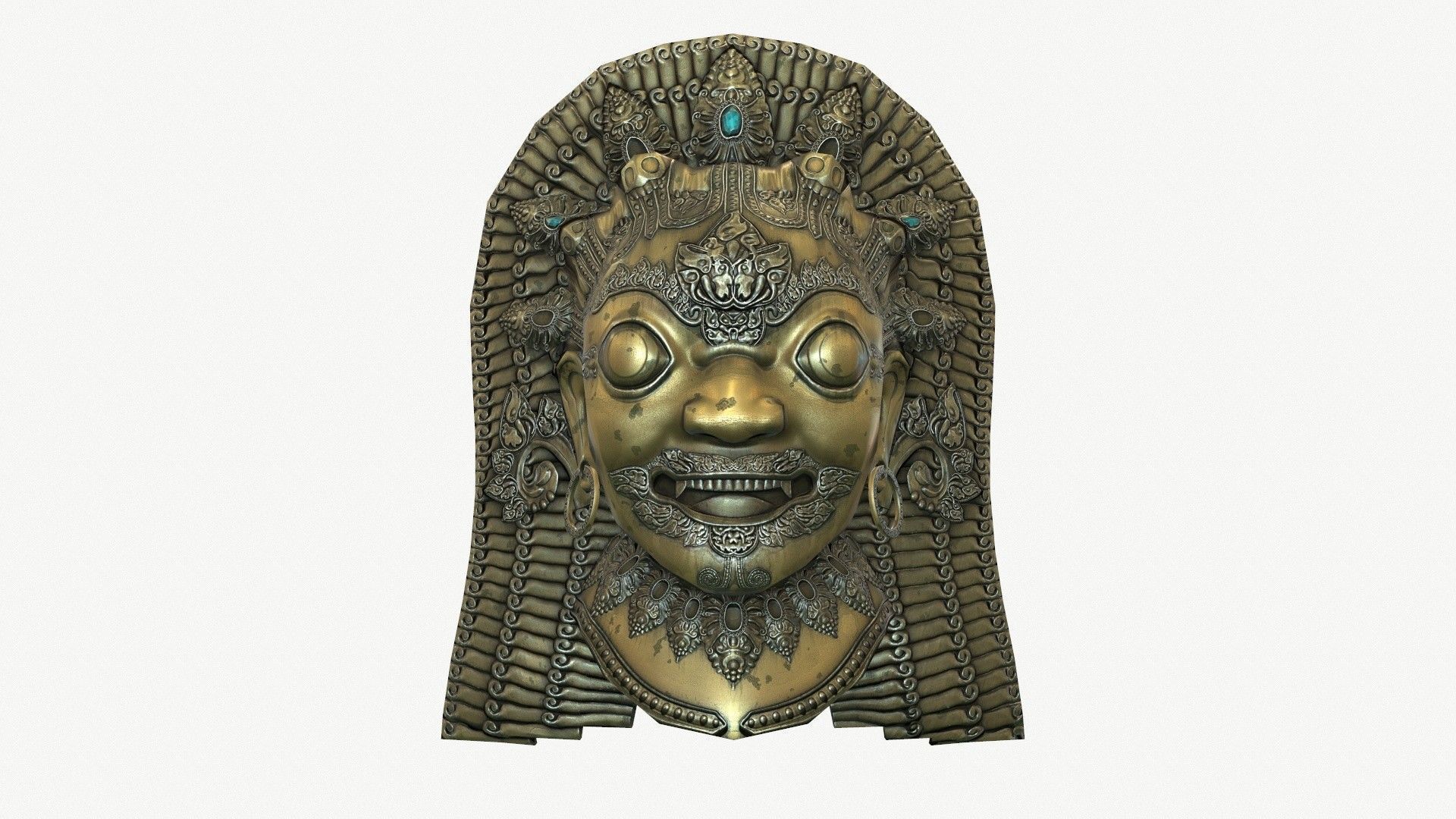 Antique Asian Sculpture Low-poly 3D model_3