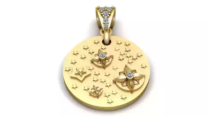 FANCY DESIGN COIN PENDANT 3D PRINTABLE MODEL 