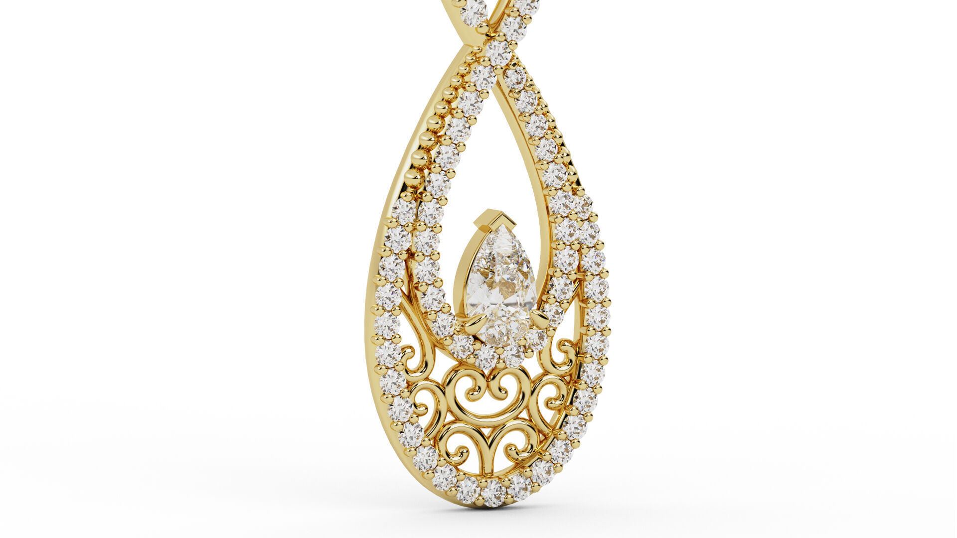 Infinity Teardrop Diamond Pendant 3D print model_2