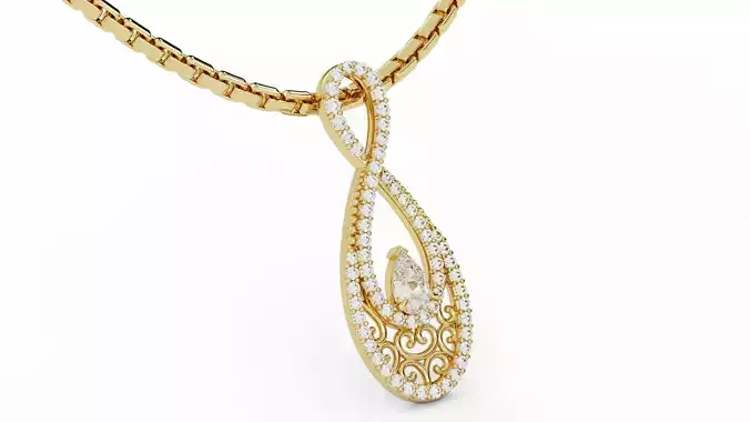 Infinity Teardrop Diamond Pendant