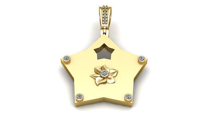 LUXURY STAR PENDANT 3D PRINTABLE MODEL  3D print model