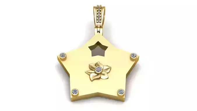 LUXURY STAR PENDANT 3D PRINTABLE MODEL 