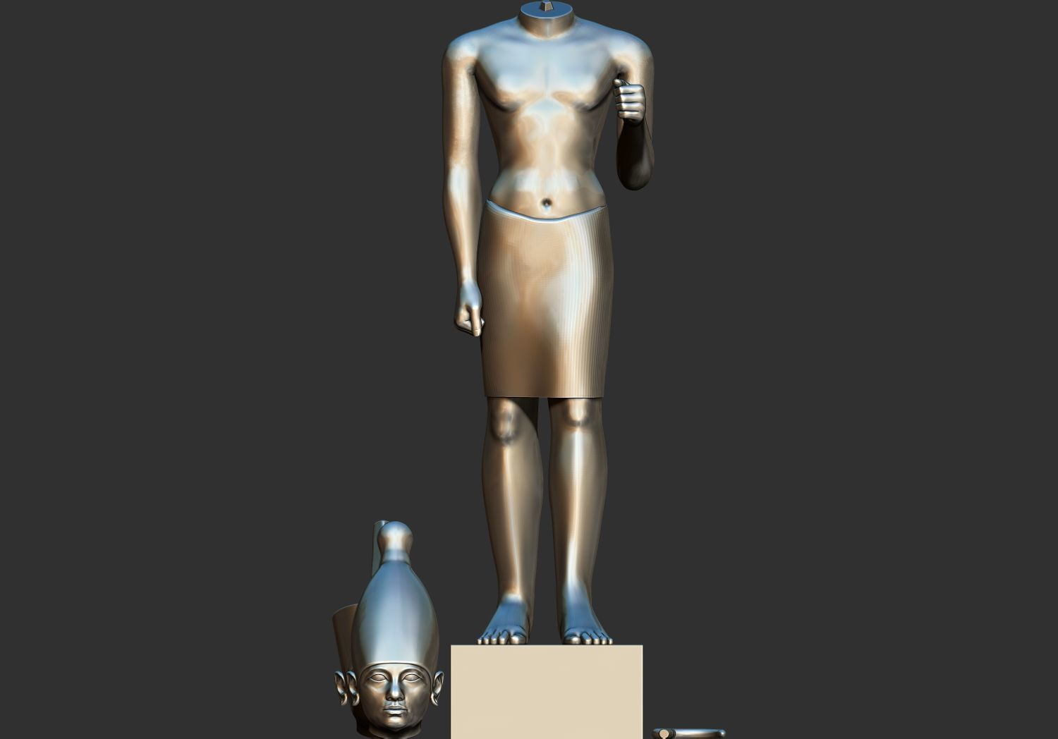 Egyptian King Statuettes Senusret  Petrie 3d  printable model 3D print model_10