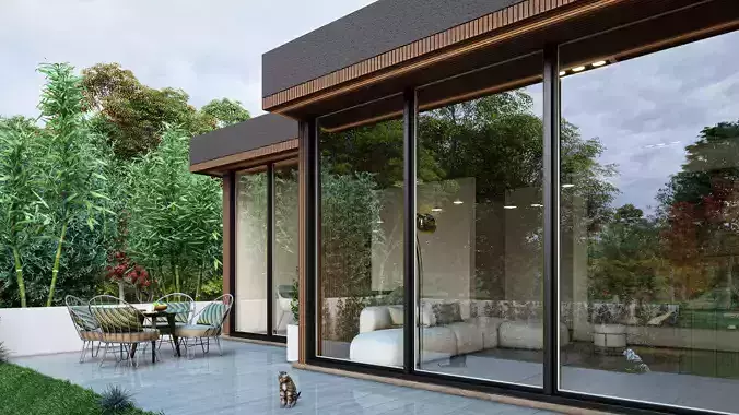 Tiny House 3D Model  Exterior-Ready Lumion Scene Low-poly 3D model