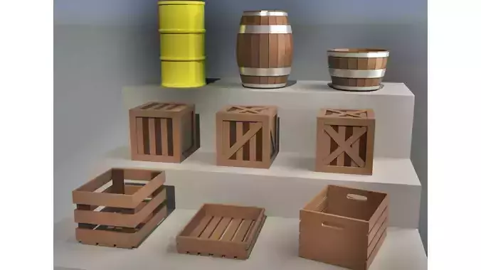 WOODEN BOXES AND BARRELS