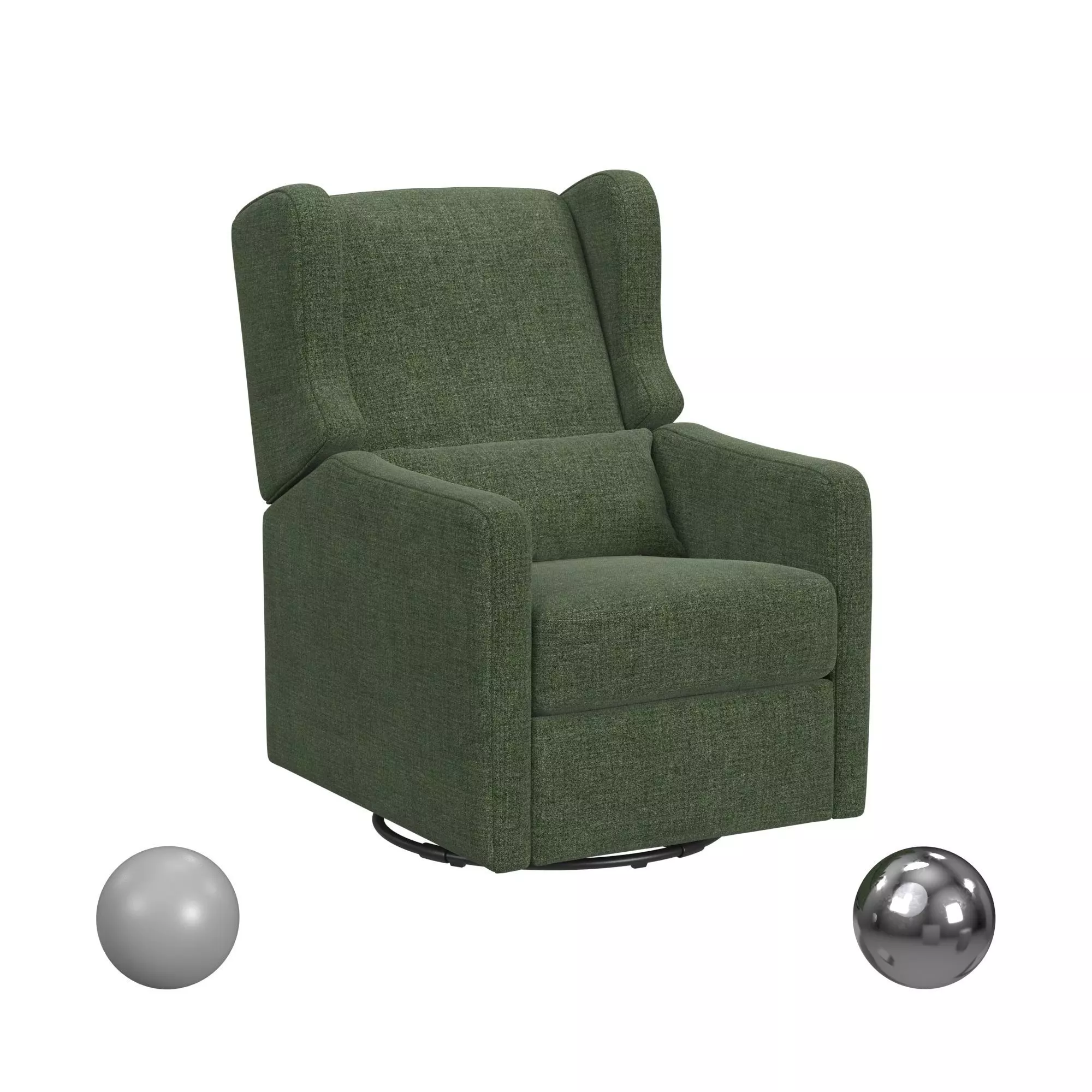 Arlo Recliner And Swivel Glider In Forest Green 3D model_0