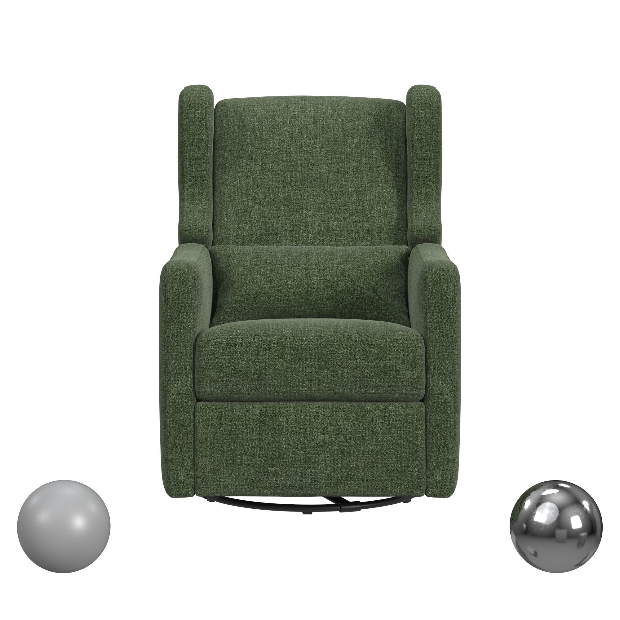 Arlo Recliner And Swivel Glider In Forest Green 3D model_1