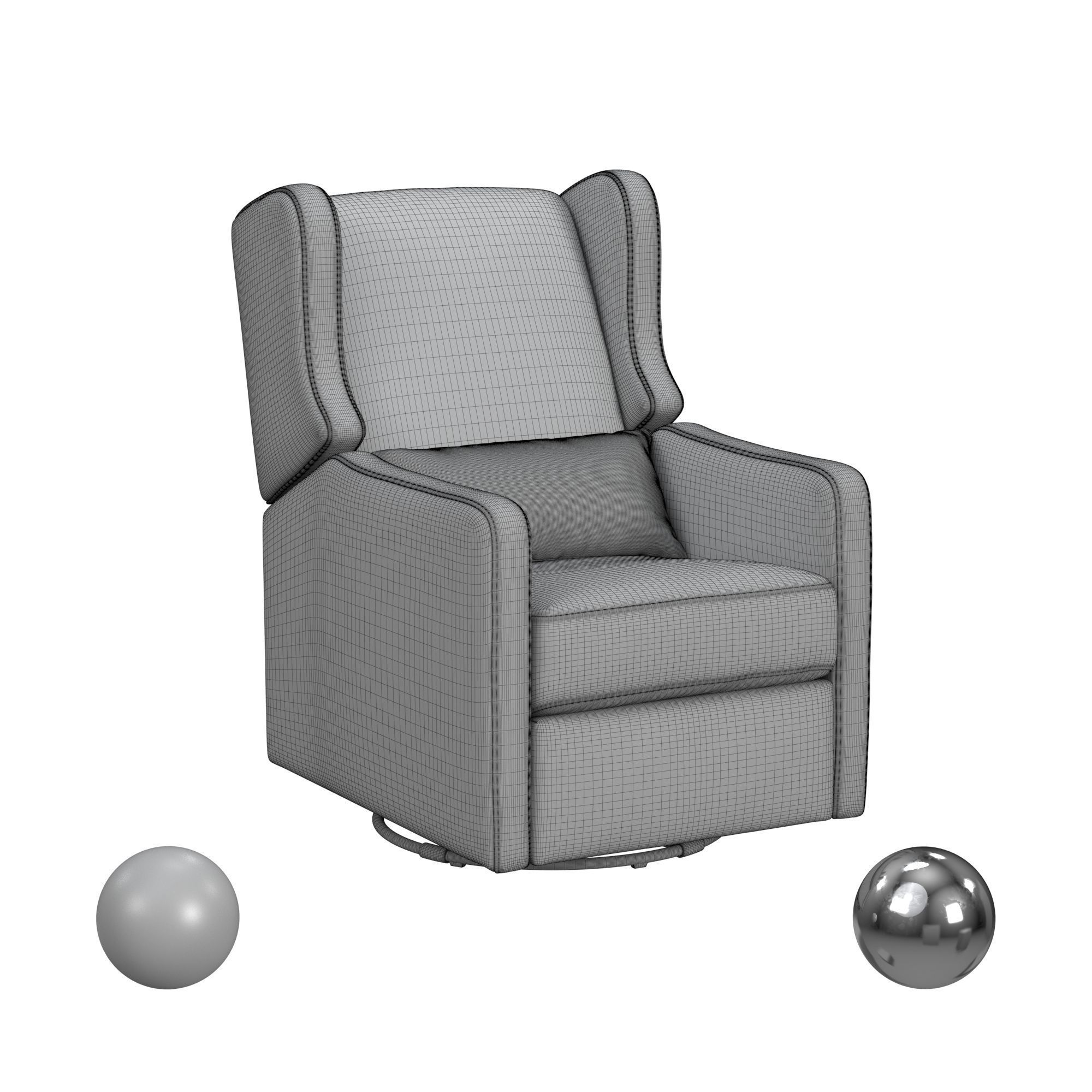 Arlo Recliner And Swivel Glider In Forest Green 3D model_3