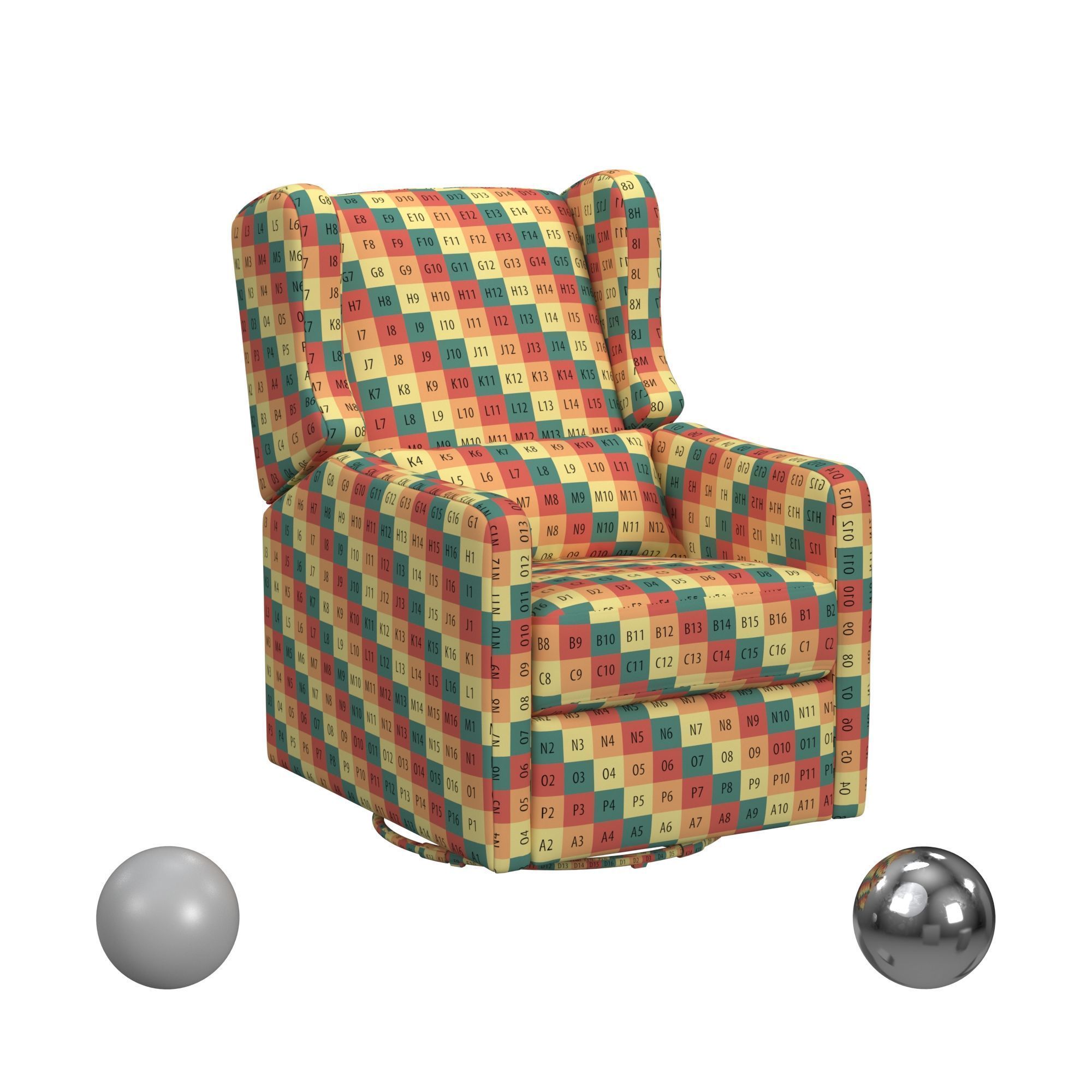 Arlo Recliner And Swivel Glider In Forest Green 3D model_2
