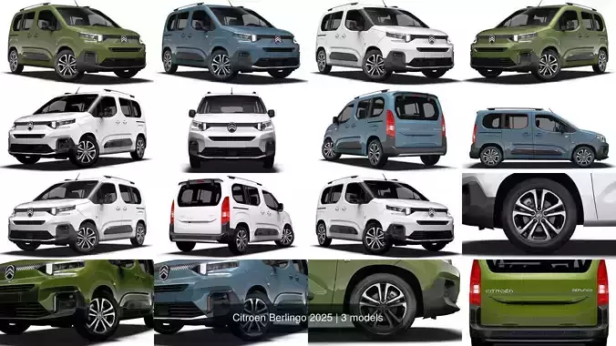 Citroen Berlingo 2025 3D Model Collection