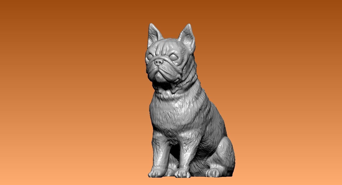 Ferocious bull dog - statue - 3D print 3D print model_1