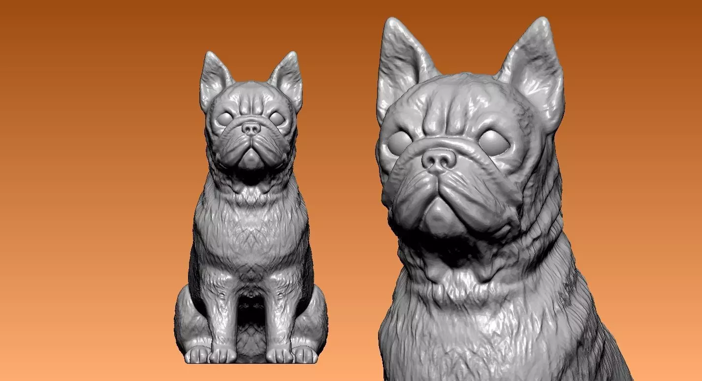 Ferocious bull dog - statue - 3D print 3D print model_0