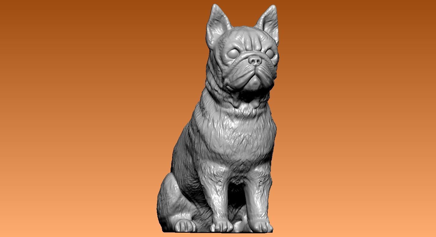 Ferocious bull dog - statue - 3D print 3D print model_2