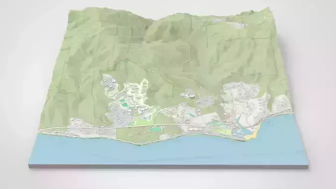 Cityscape Malibu Los Angeles County California United States 3D model