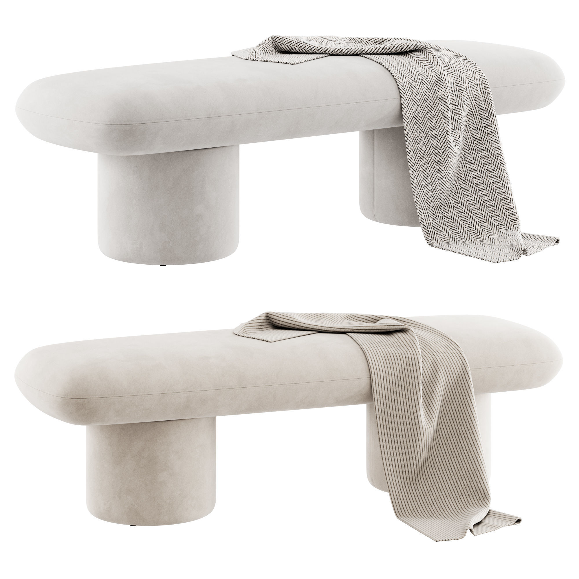 Este Bench By Poly and Bark 3D model_4