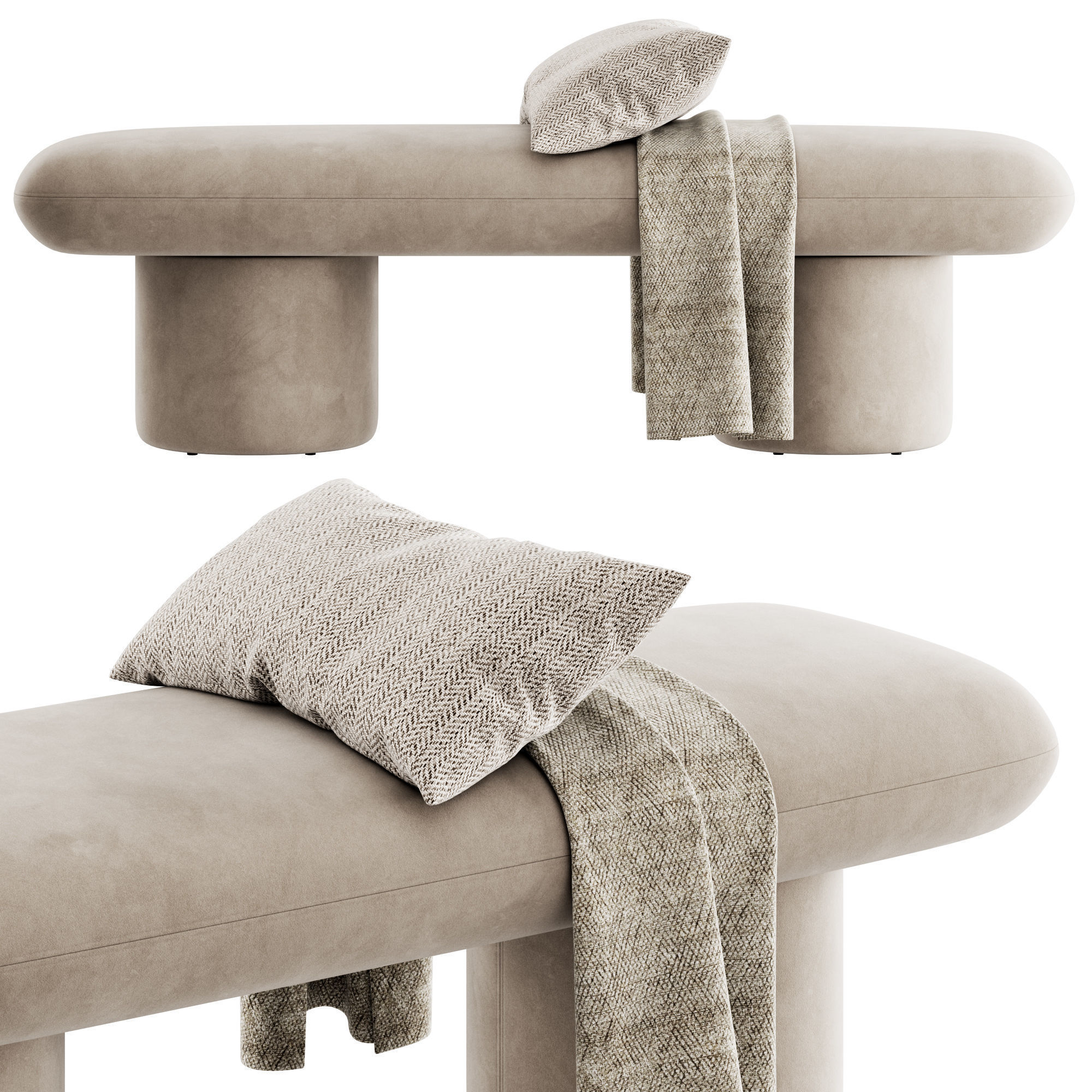 Este Bench By Poly and Bark 3D model_5