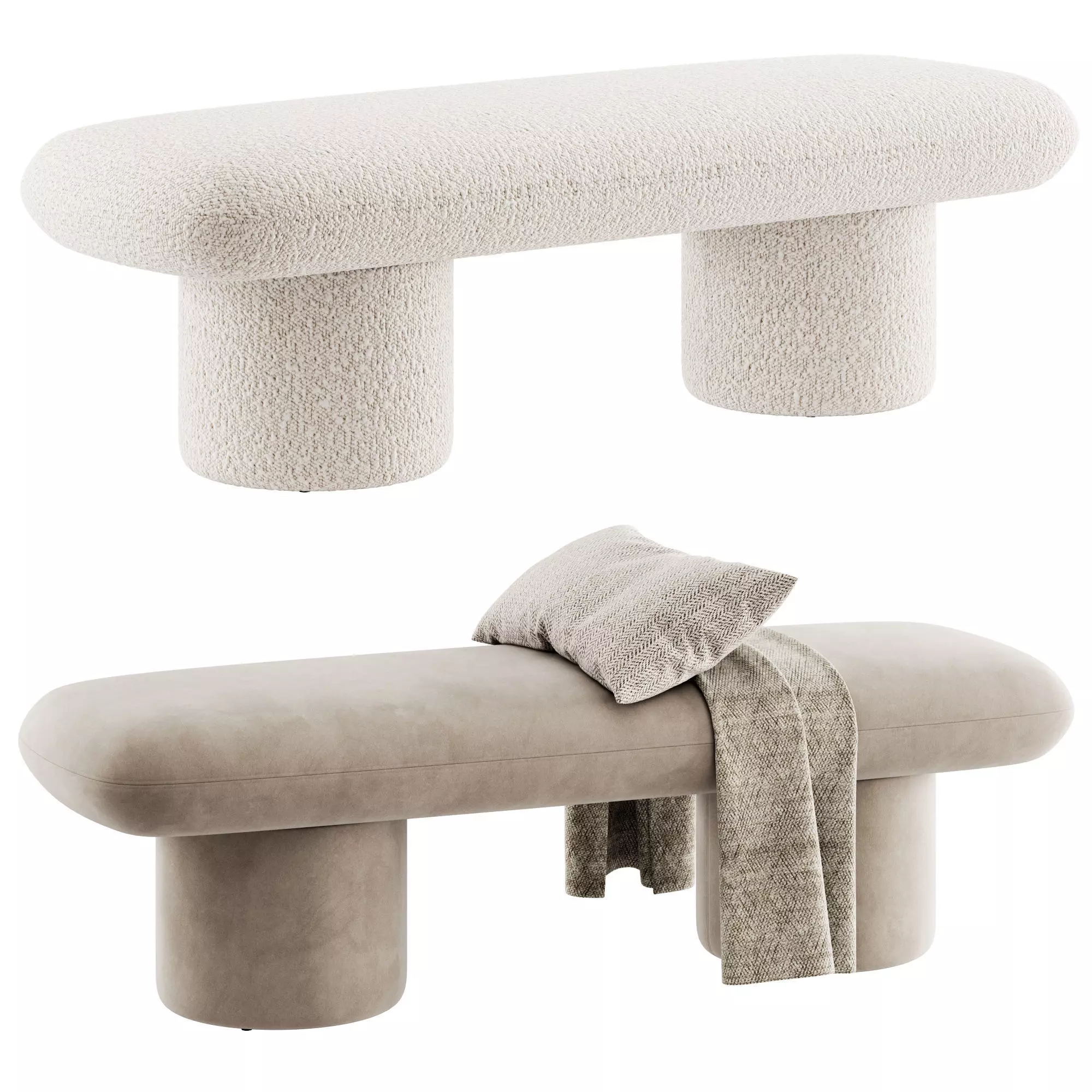 Este Bench By Poly and Bark 3D model_0