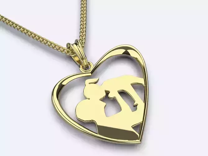  Pendant Father and  Daughter 