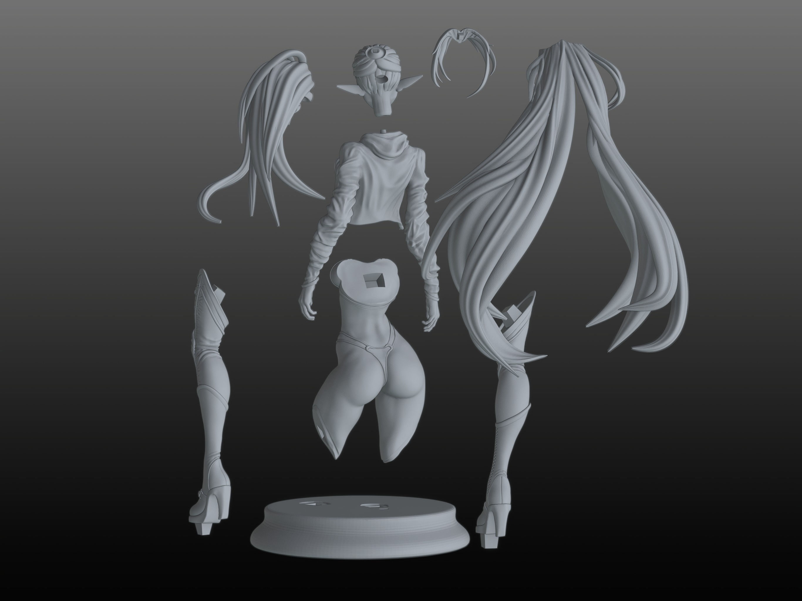 Cute elf 3D print model_17