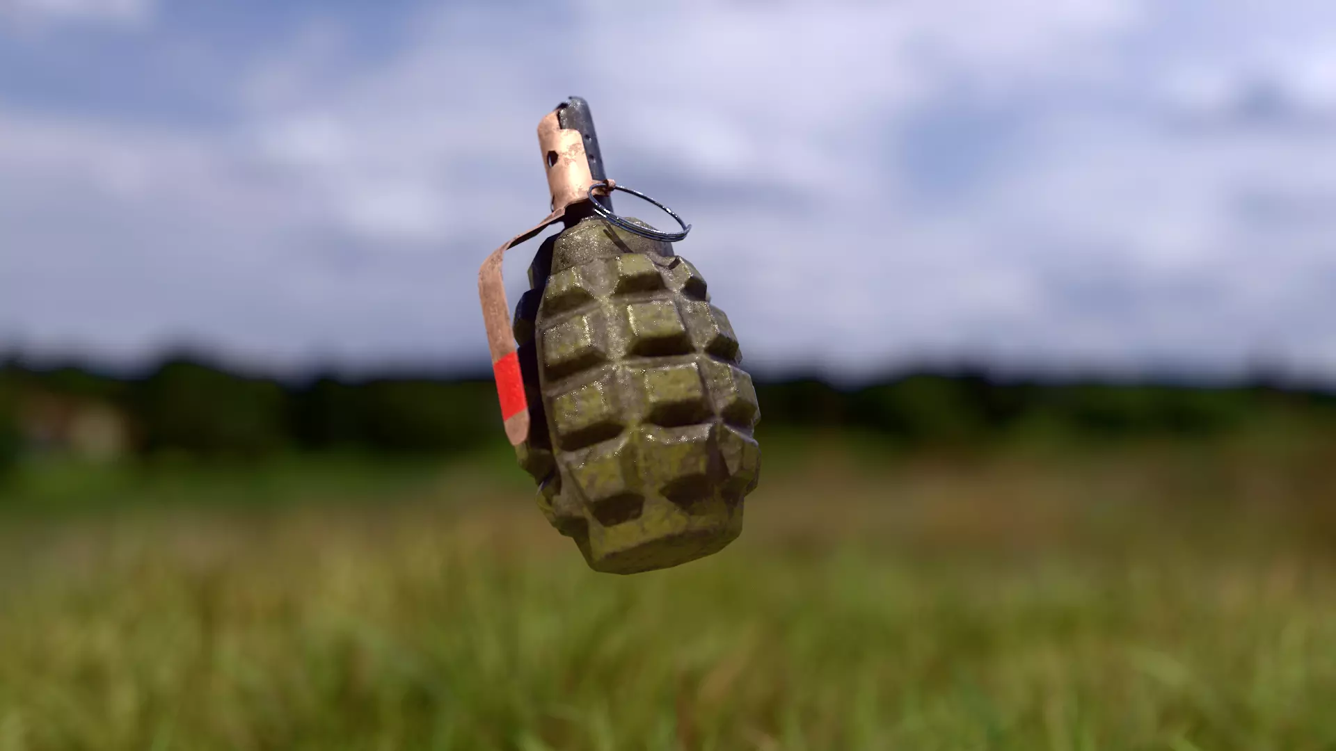 Grenade F1 PBR Textures Low-poly 3D model Low-poly 3D model_0