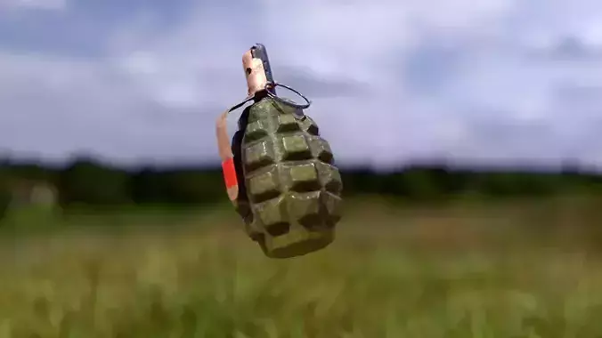 Grenade F1 PBR Textures Low-poly 3D model Low-poly 3D model