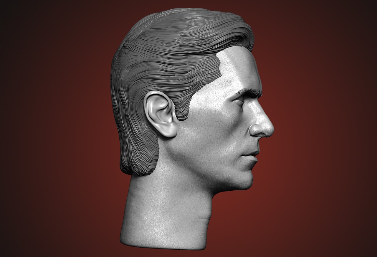 Christian Bale - Bruce Wayne head - Dark Knight Inspired Sculpt 3D print model_6