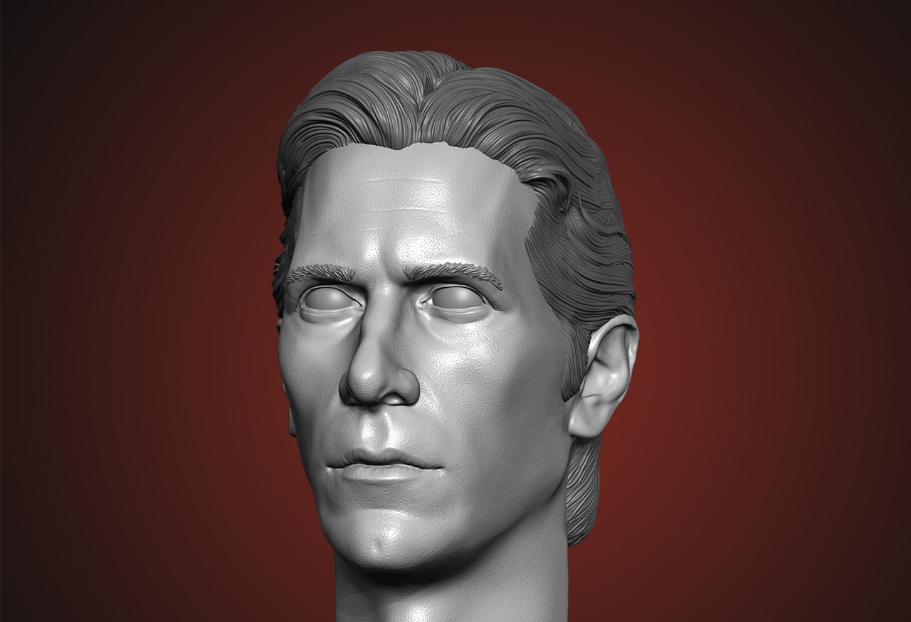 Christian Bale - Bruce Wayne head - Dark Knight Inspired Sculpt 3D print model_2
