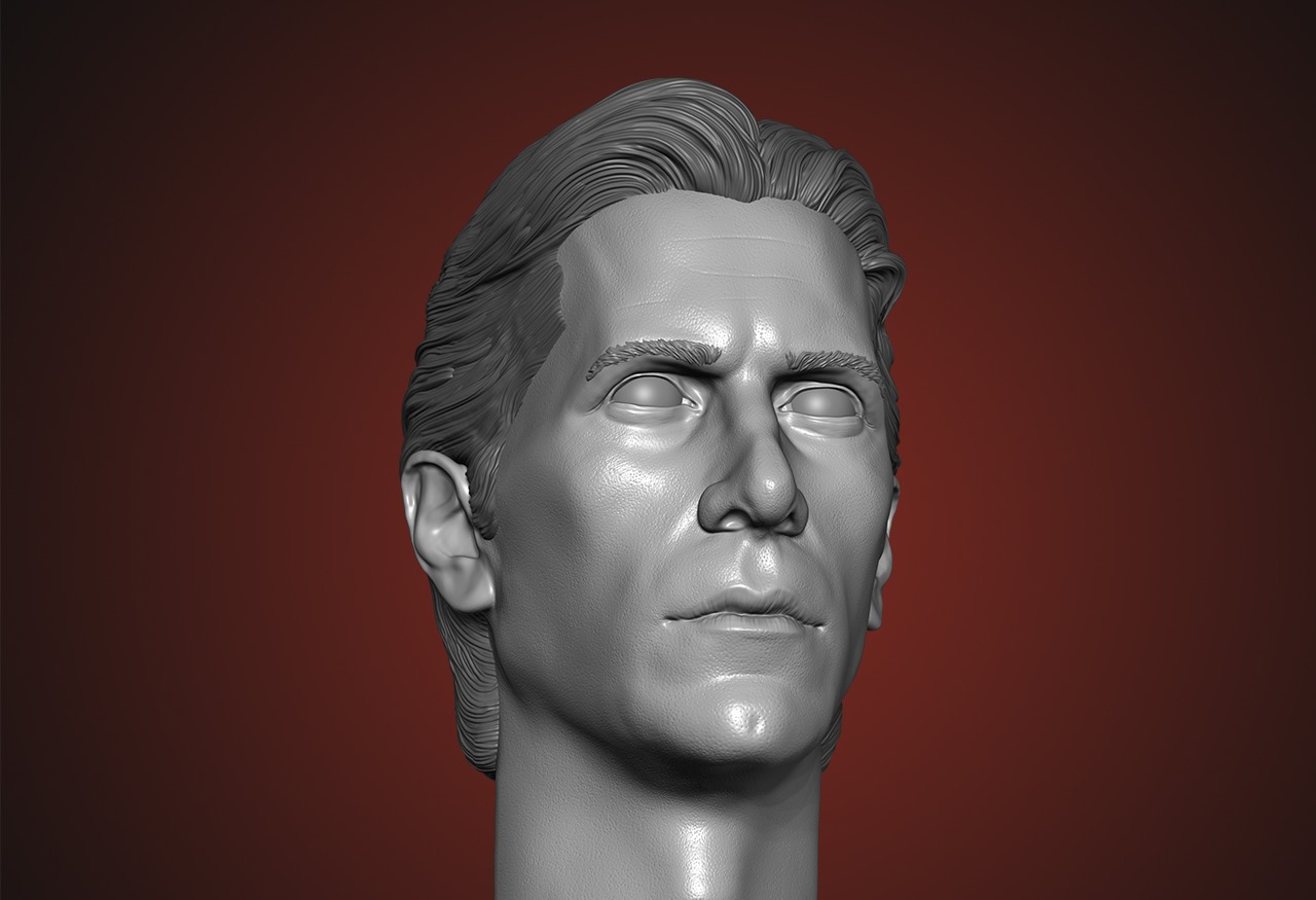Christian Bale - Bruce Wayne head - Dark Knight Inspired Sculpt 3D print model_3