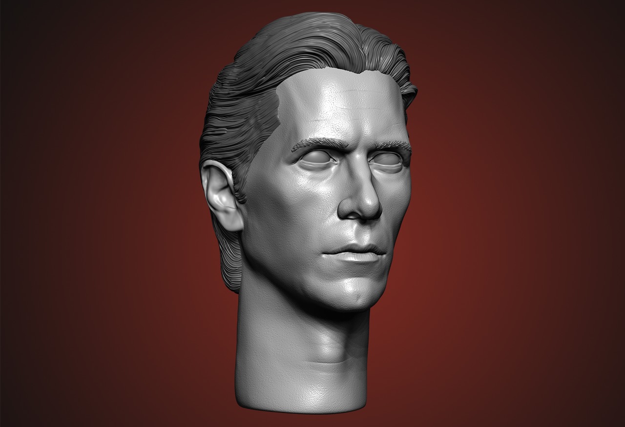 Christian Bale - Bruce Wayne head - Dark Knight Inspired Sculpt 3D print model_5