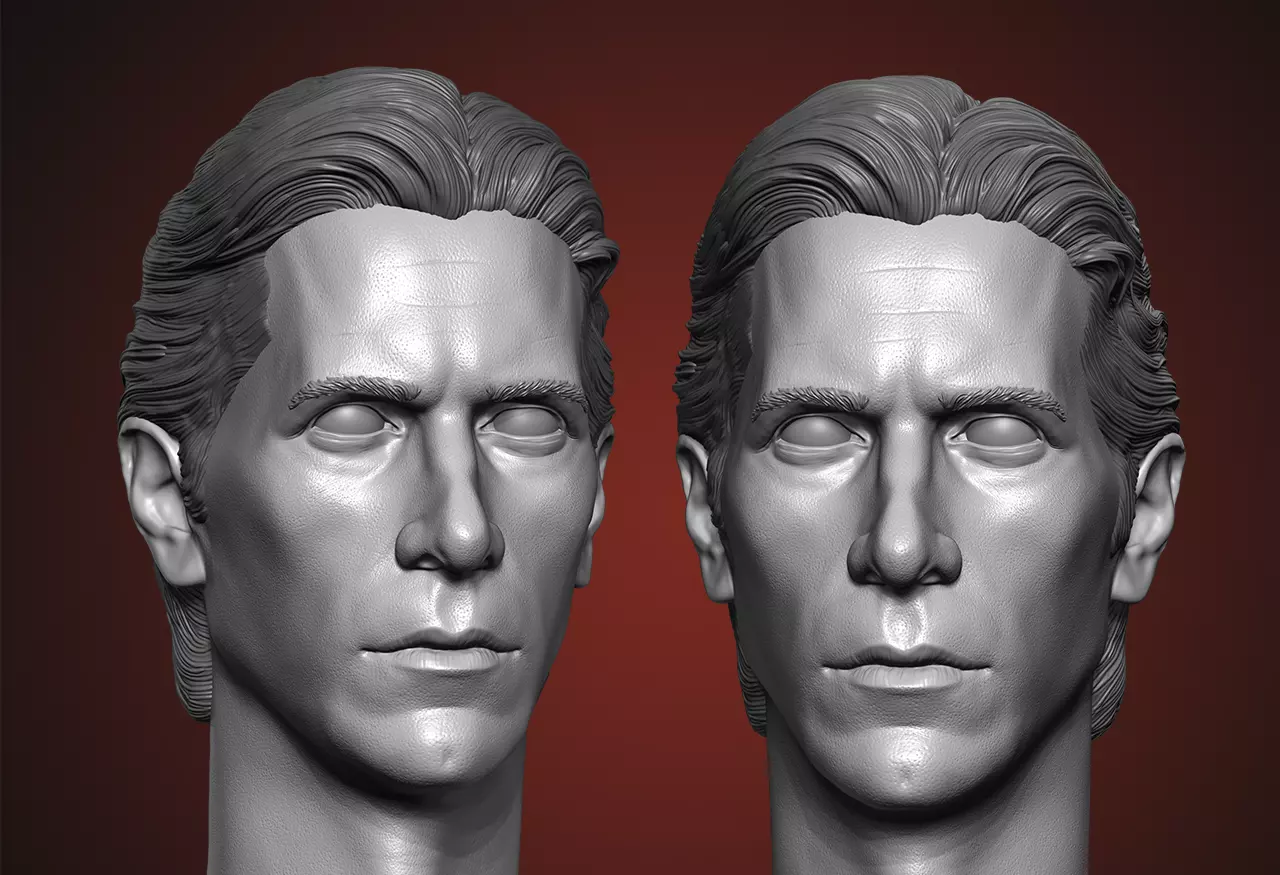 Christian Bale - Bruce Wayne head - Dark Knight Inspired Sculpt 3D print model_0