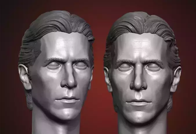 Christian Bale - Bruce Wayne head - Dark Knight Inspired Sculpt 3D print model