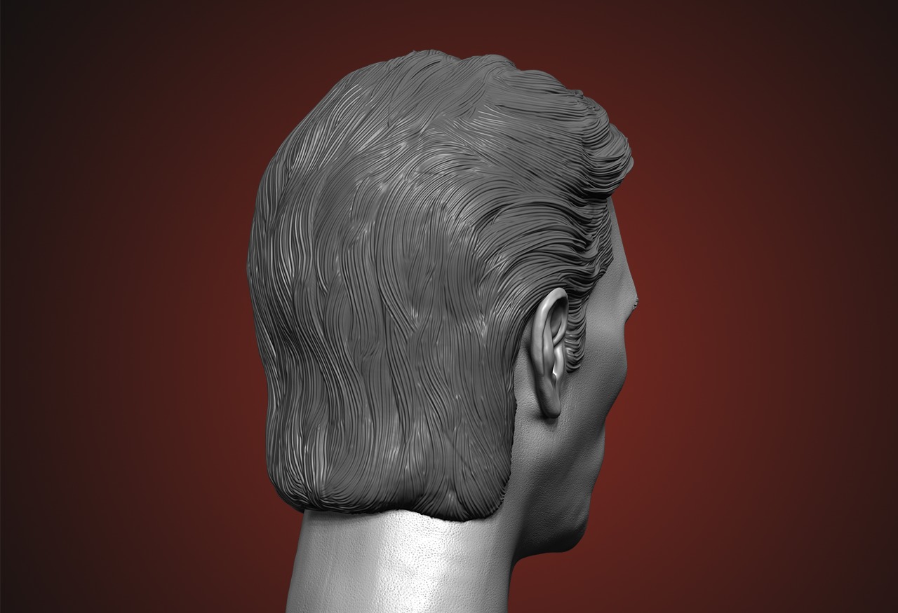 Christian Bale - Bruce Wayne head - Dark Knight Inspired Sculpt 3D print model_7