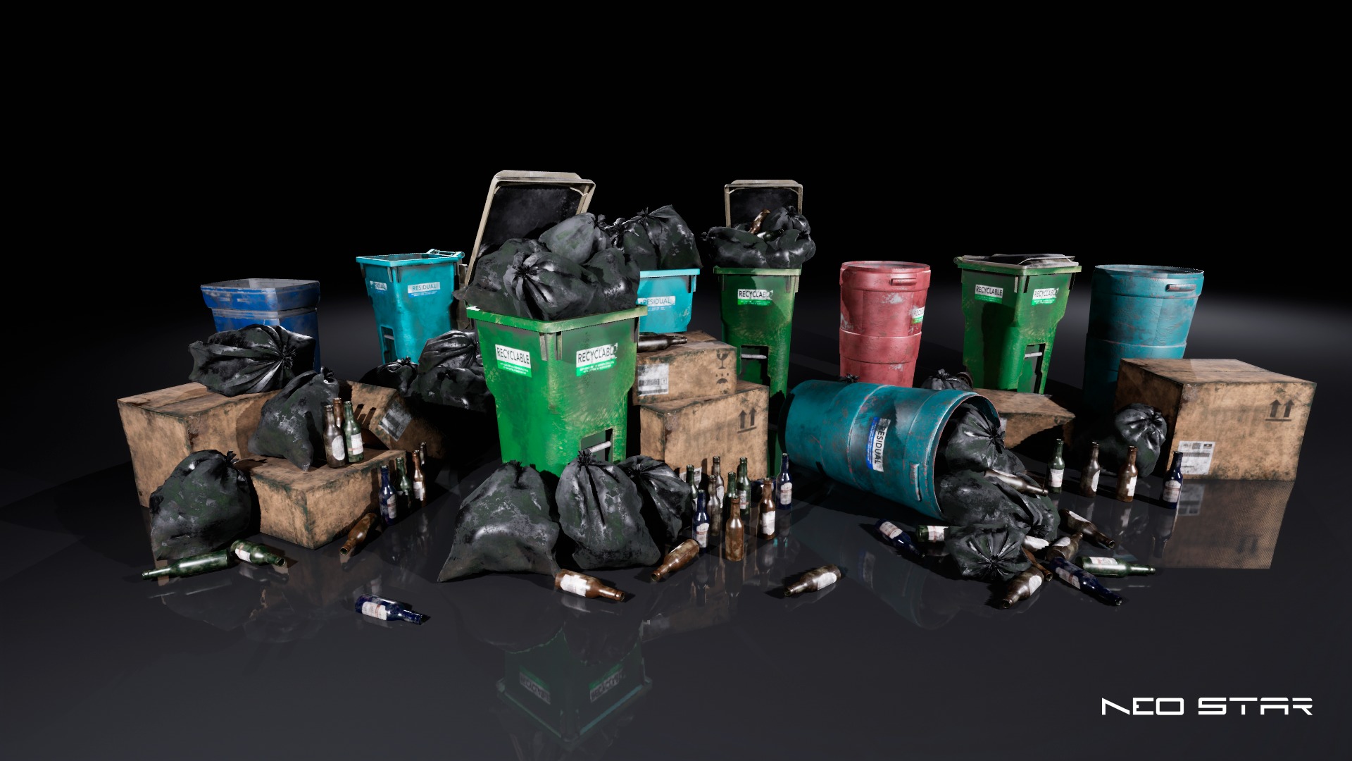 Backyard Props Low-poly 3D model_2