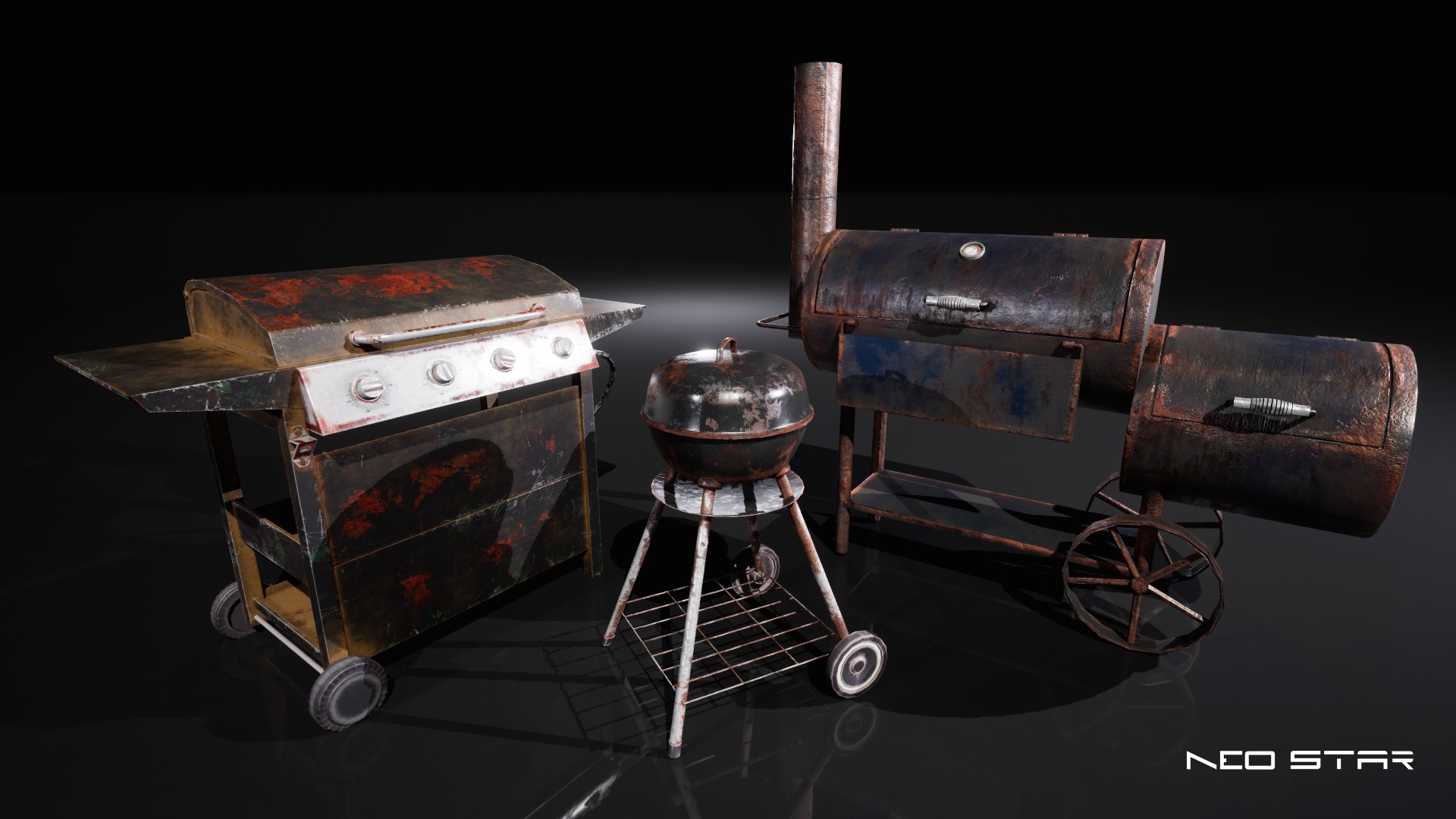 Backyard Props Low-poly 3D model_1