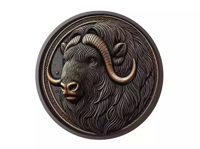Musk Ox Animal Medallion