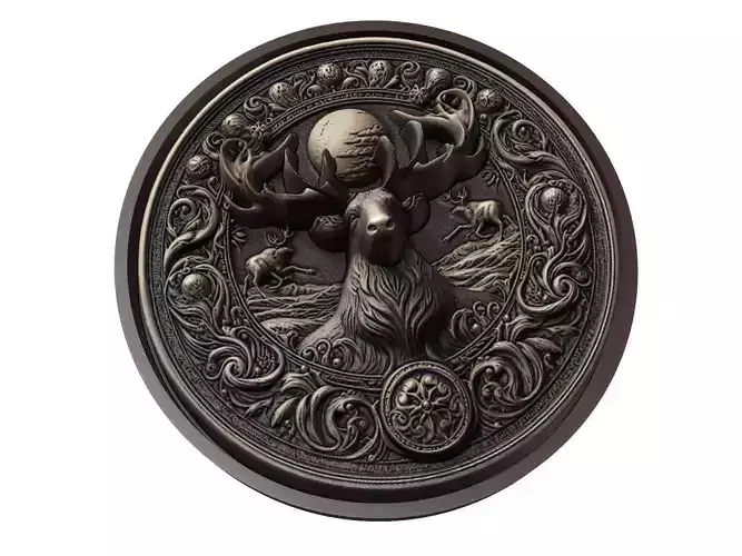 Caribou Animal Medallion