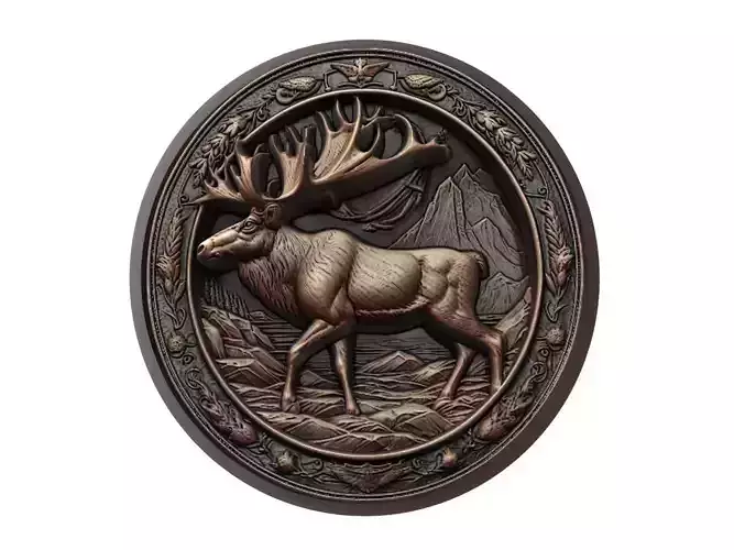 Caribou Animal Medallion