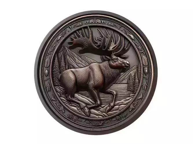 Caribou Animal Medallion