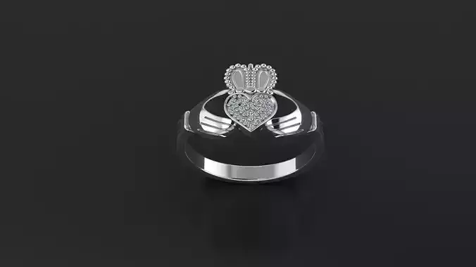 Diamond Claddagh ring