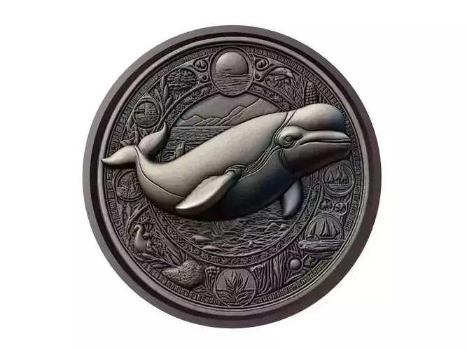 Beluga Whale Animal Medallion