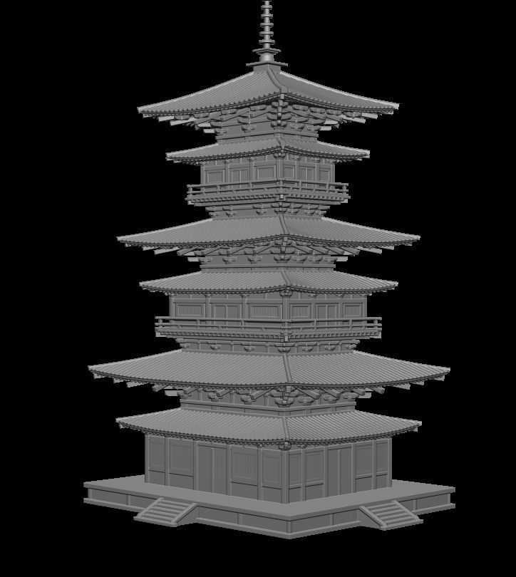 Japanese Tower 3D print model_1
