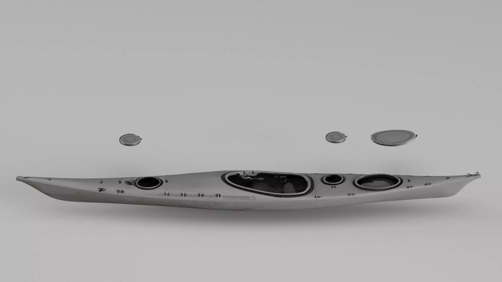 001581 Raw 3D scan of the hull of a kayak 3D print model