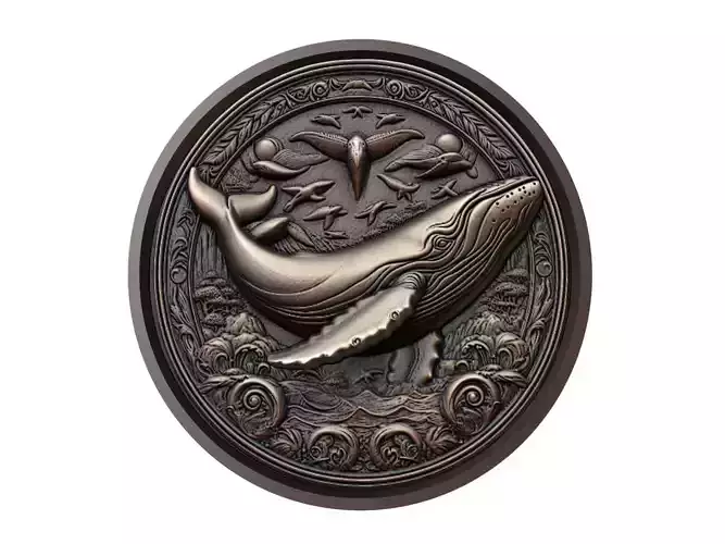 Humpback Whale Animal Medallion