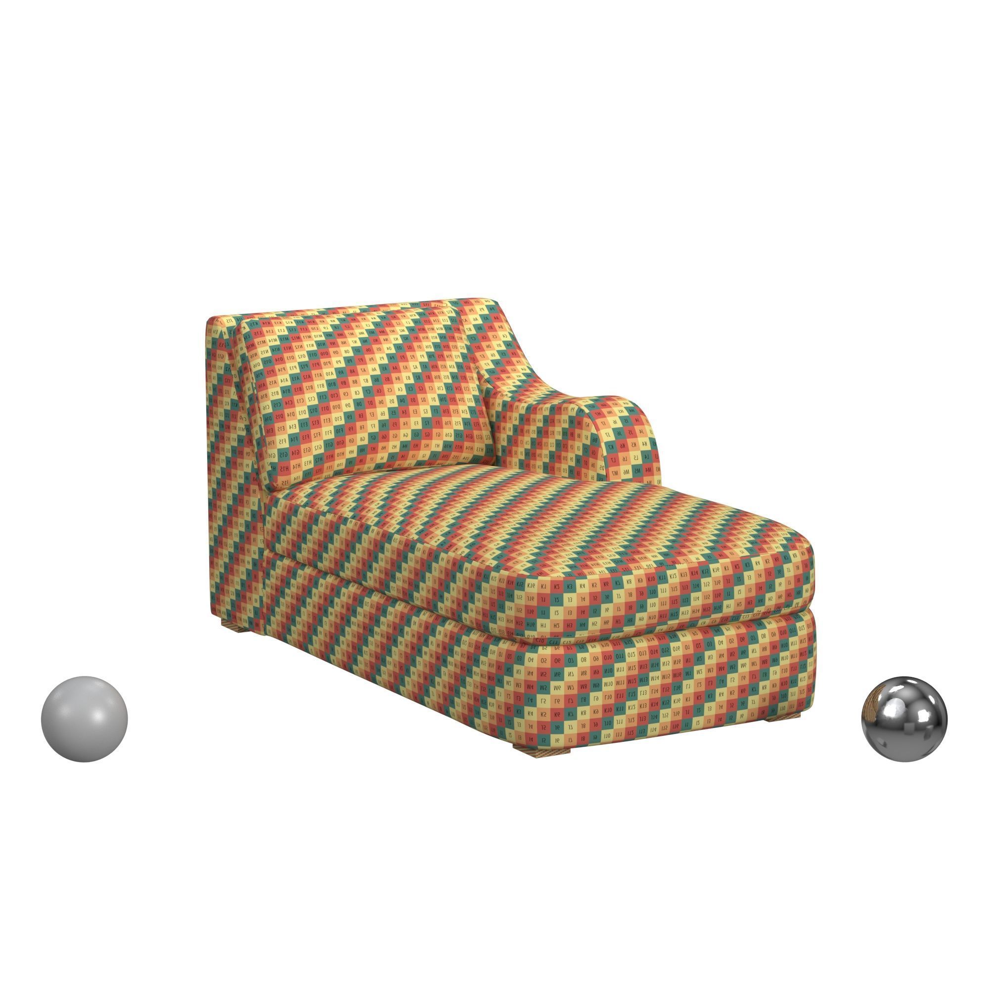 Big Wave Chaise Right Arm Facing 3D model_2