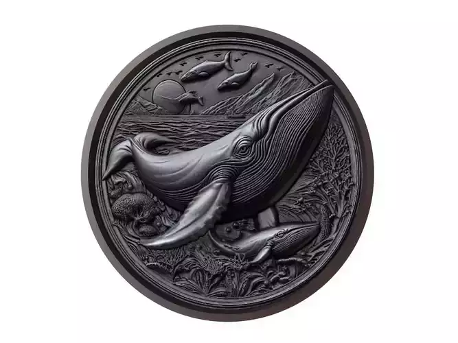 Gray Whale Animal Medallion