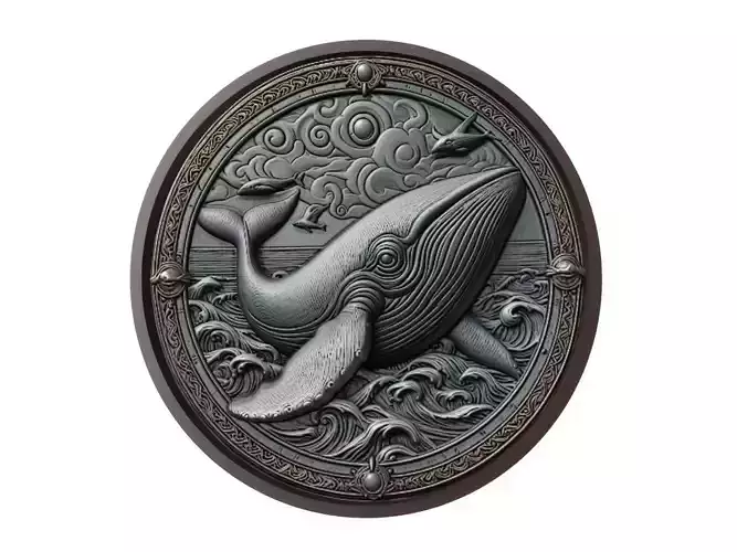 Gray Whale Animal Medallion