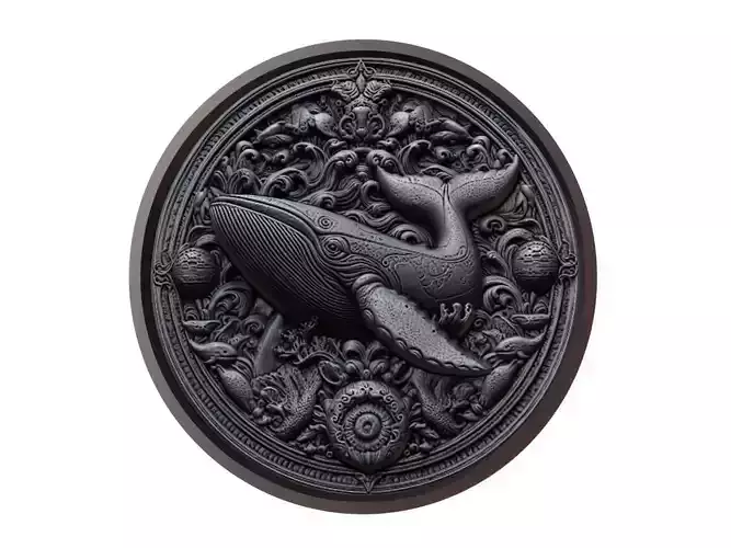Gray Whale Animal Medallion