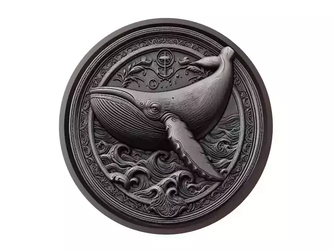 Gray Whale Animal Medallion
