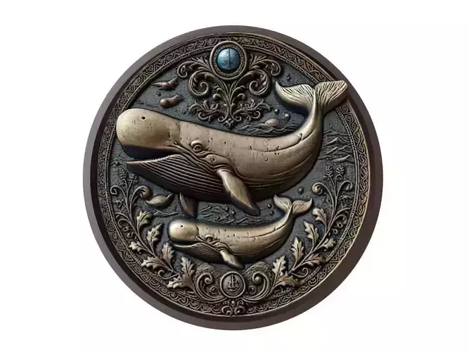 Sperm Whale Animal Medallion