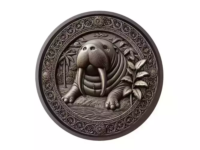Dugong Animal Medallion
